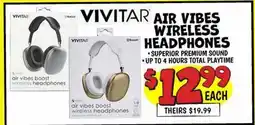 Ollie's VIVITAR AIR VIBES VIVITAR HEADPHONES offer