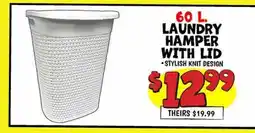 Ollie's 60 L. LAUNDRY HAMPER WITH LID offer