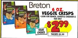 Ollie's Breton 6 OZ. VEGGIE CRISPS offer