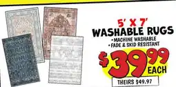 Ollie's 5' X 7' WASHABLE RUGS offer
