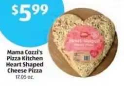 Aldi Mama Cozzi's Pizza Kitchen Heart Shaped Cheese Pizza offer
