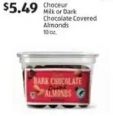 Aldi Choceur Milk or Dark Chocolate Covered Almonds offer