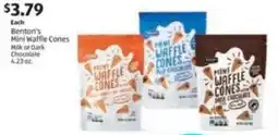 Aldi Benton's Mini Waffle Cones Milk or Dark Chocolate offer