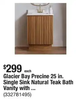 The Home Depot Glacier Bay Precine Single Sink Natural Teak Bath Vanity with ... offer