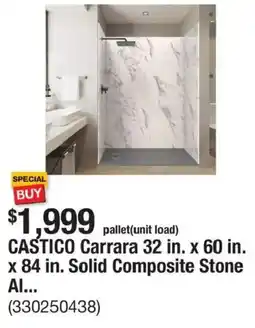 The Home Depot Castico carrara 32 in. x 60 in. x 84 in. solid composite stone AI... offer