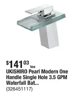 The Home Depot Ukishiro pearl modern one handle single hole 3.5 gpm waterfall bat... offer