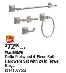 The Home Depot Delta Portwood 4-Piece Bath Hardware Set with 24 in. Towel Bar,... offer