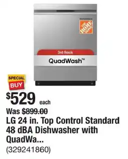 The Home Depot LG Top Control Standard 48 dBA Dishwasher with QuadWa... offer