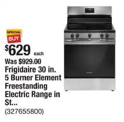 The Home Depot Frigidaire 5 Burner Element Freestanding Electric Range in St... offer