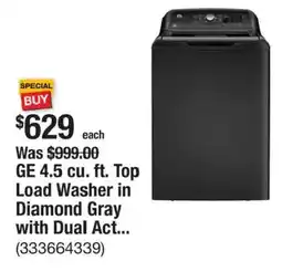 The Home Depot GE 4.5 cu. ft. Top Load Washer in Diamond Gray with Dual Act... offer