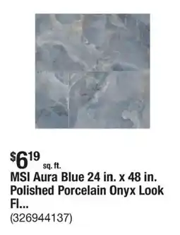 The Home Depot MSI Aura Blue 24 in. x 48 in. Polished Porcelain Onyx Look FI... offer