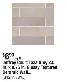 The Home Depot Jeffrey Court Taza Grey 2.5 in. x 9.75 in. Glossy Textured Ceramic Wall... offer
