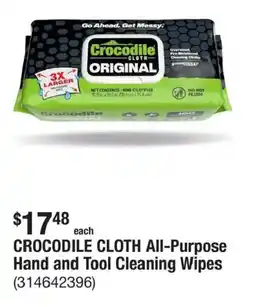 The Home Depot Crocodile cloth all-purpose hand and tool cleaning wipes offer