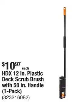 The Home Depot HDX 12 in. Plastic Deck Scrub Brush with 50 in. Handle offer