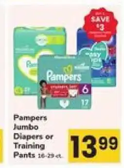 Safeway Pampers Jumbo Diapers Or Training Pants offer