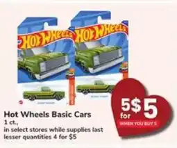 Safeway Hot Wheels Basic Cars offer