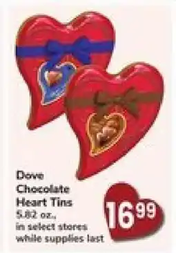 Safeway Dove Chocolate Heart Tins offer