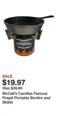Cabela's McCall's Candles Famous Firepit Portable Bonfire and Skillet offer
