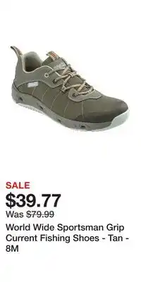 Cabela's World Wide Sportsman Grip Current Fishing Shoes - Tan - 8M offer
