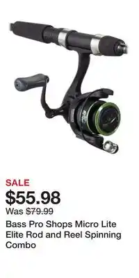 Cabela's Bass Pro Shops Micro Lite Elite Rod and Reel Spinning Combo offer