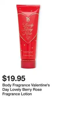 Victoria's Secret Body Fragrance Valentine's Day Lovely Berry Rose Fragrance Lotion offer