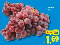 Lidl Red seedless grapes offer