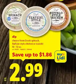 Lidl Dip choose from greek spinach offer