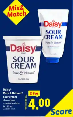 Lidl Daisy pure & natural sour cream offer