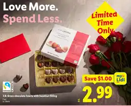 Lidl J.D. Gross chocolate hearts with hazelnut filling offer
