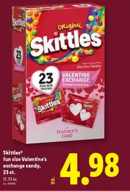 Lidl Skittles fun size valentine's exchange candy offer