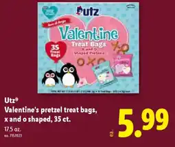 Lidl Utz Valentine's pretzel treat bags, x and o shaped offer