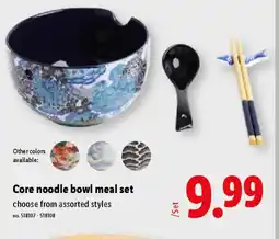 Lidl Core noodle bowl meal set offer