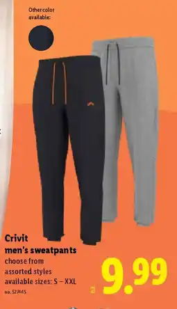 Lidl Crivit men's sweatpants offer
