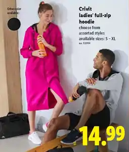 Lidl Crivit ladies' full-zip hoodie offer