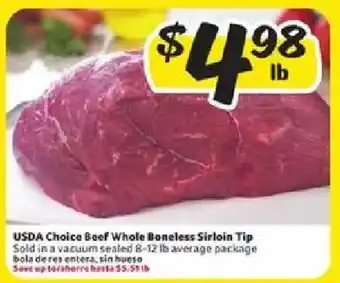 USDA Choice Beef Whole Boneless Sirloin Tip