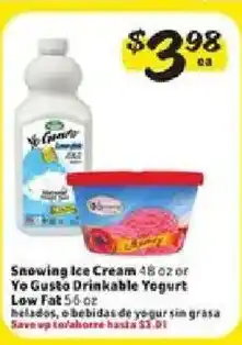 Fresco y Más Snowing Ice Cream or Yo Gusto Drinkable Yogurt Low Fat offer