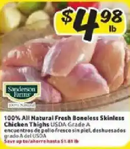 Fresco y Más 100% All Natural Fresh Boneless Skinless Chicken Thighs offer