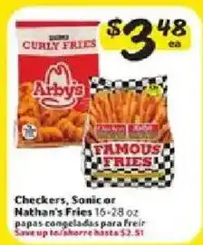 Fresco y Más Checkers, Sonic or Nathan's Fries offer