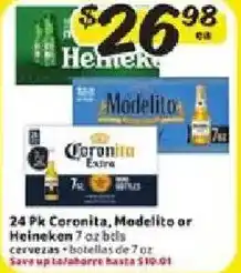 Fresco y Más 24 Pk Coronita, Modelito or Heineken offer