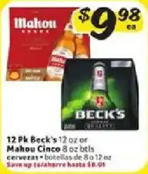 Fresco y Más 12 Pk Beck's 12 oz or Mahou Cinco offer