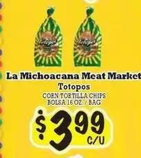 La Michoacana Coen tortilla chips bolsa offer