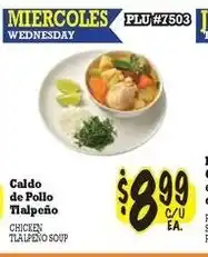 La Michoacana Chicken tlalpeño soup offer