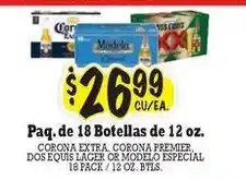 La Michoacana Corona extra, corona premier, dos equis lager or modelo especial offer