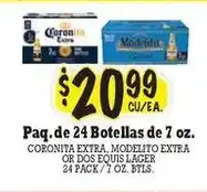 La Michoacana Coronita extra, modelito extra or dos equis lager offer
