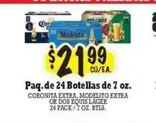 La Michoacana Coronita extra, modelito extra or dos equis lager offer