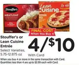 Kroger Stouffer's or Lean Cuisine Entrée offer