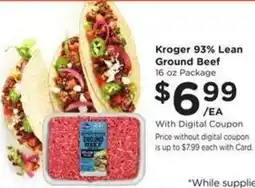 Kroger Kroger 93% Lean Ground Beef offer
