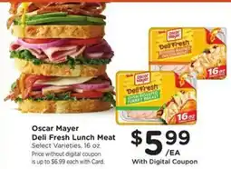 Kroger Oscar mayer deli fresh lunch meat offer