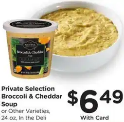 Kroger Private selection broccoli & cheddar soup offer