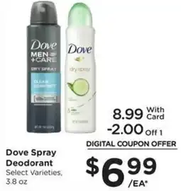 Kroger Dove Spray Deodorant offer